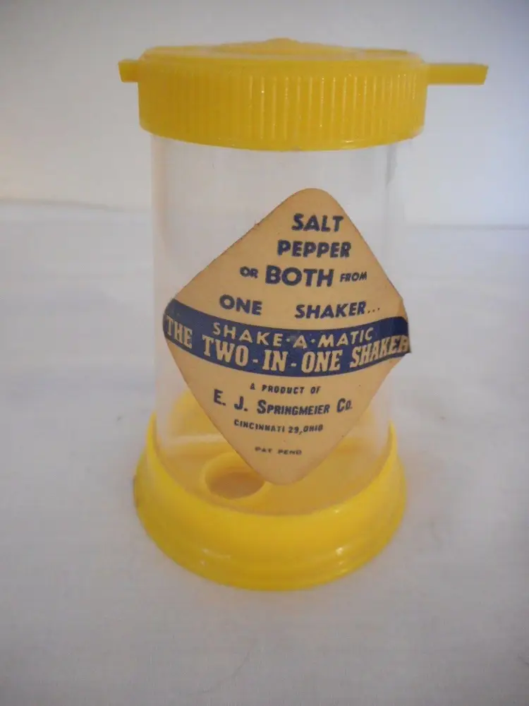 Vintage Yellow Plastic all in one Salt & Pepper Set
