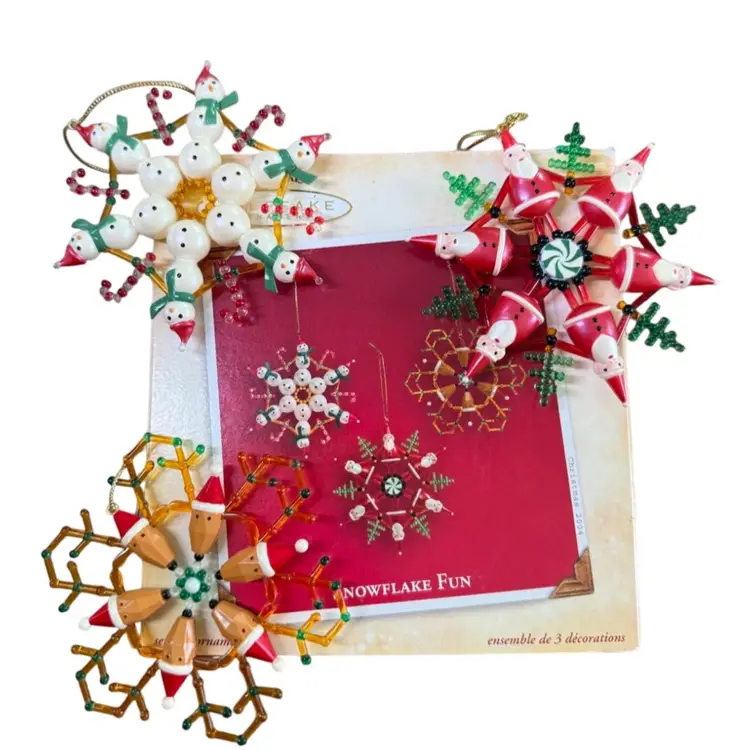 2004 Hallmark Keepsake Christmas Ornament, Snowflake Fun, 3 Piece Set With Box
