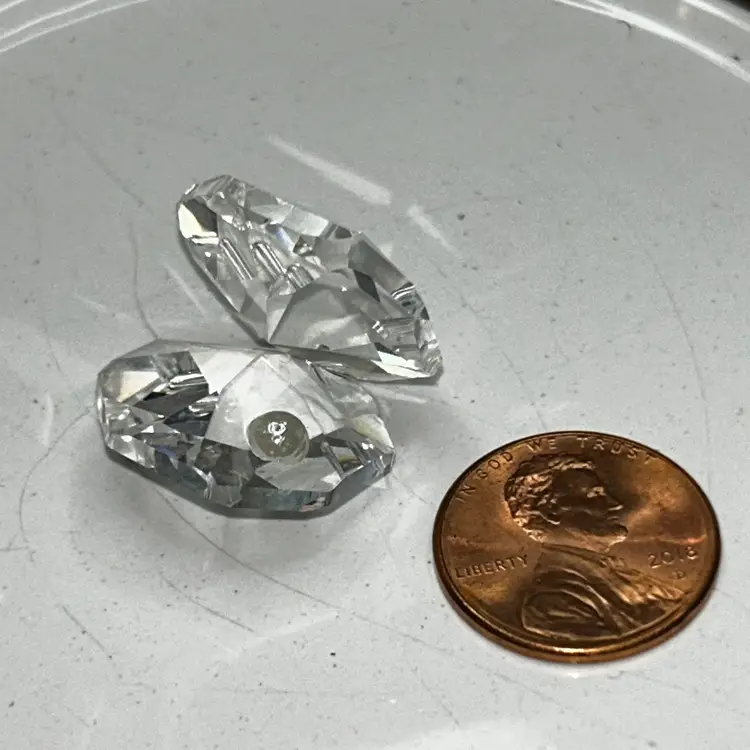 Open Oyster Shell With Pearl Crystal Figurine.