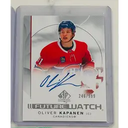 2024-25 UD SP Authentic Oliver Kapanen Future Watch Auto Rookie /999 Montreal