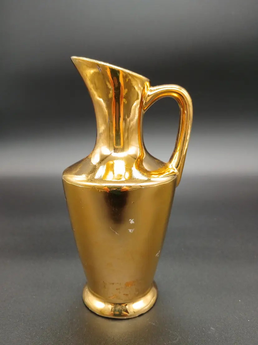 Vintage Stanford Pottery 22 Kt Gold Oil Cruet 6"