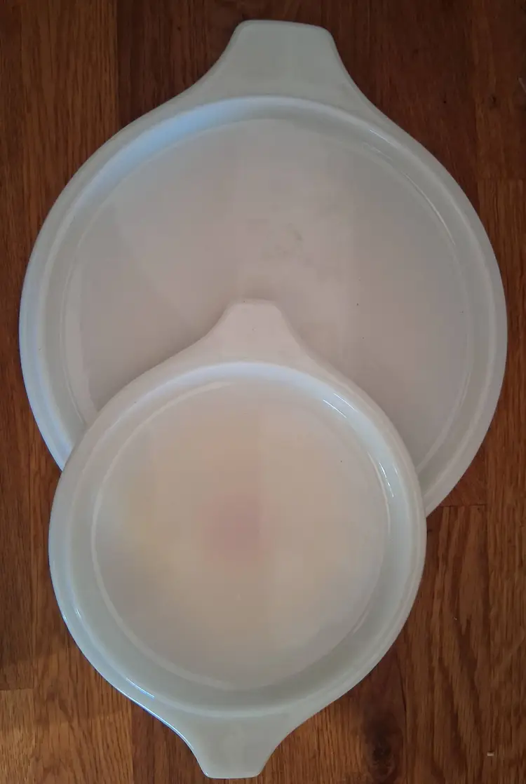 Vintage 1970s Pyrex Milk Glass Sunflower Casserole Dish LIDS ONLY 1pt - 2 1/2Qt