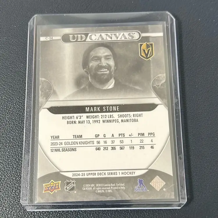 2024-25 UD Series 1 UD Canvas Black Mark Stone