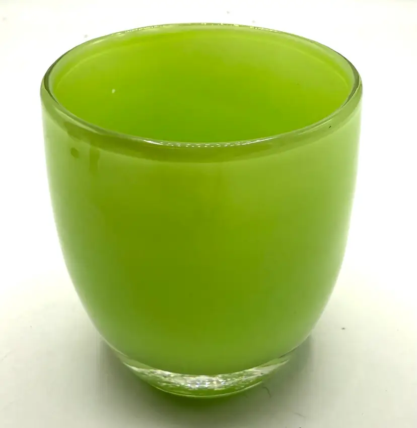 Green GLASSY BABY Vintage Votive Holder, 3 1/2 Inch Tall, Collectible