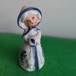 Royal Majestic Bells By Jasco Hand Painted Bisque Porcelain Girl with Dog 1980