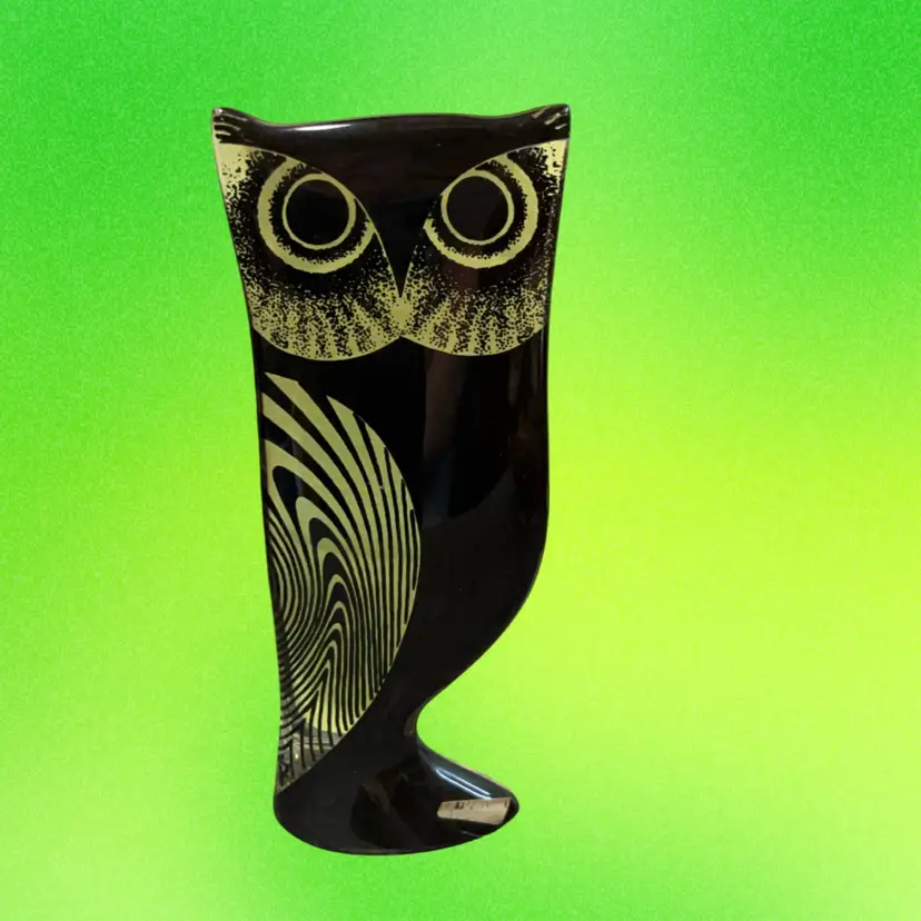 RARE Abraham Palatnik Lucite Op Art Owl - Signed w/ Original Brazil Label - 5