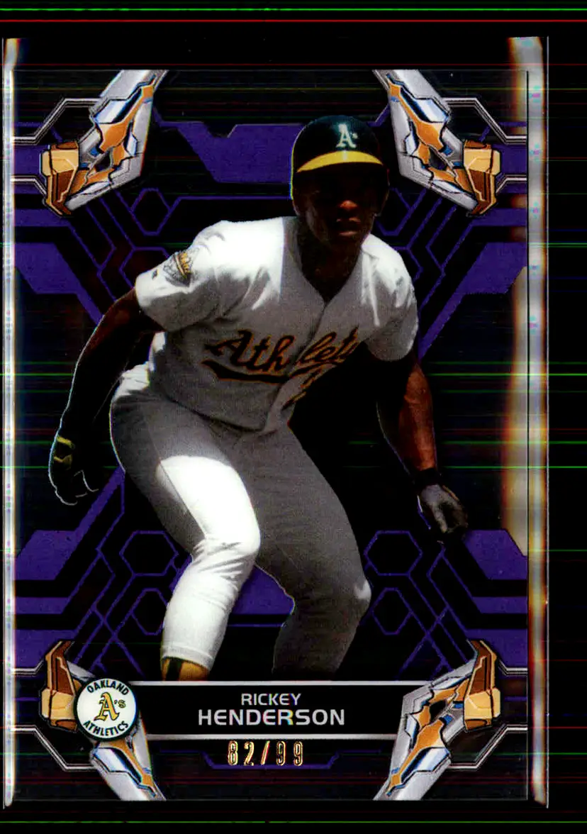 Rickey Henderson #/99 2019 Topps High Tek Purple #47 - Oakland Athletics - (150-399)