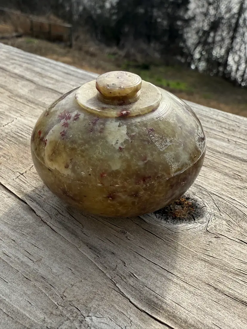 Song of India HandCarved Soapstone Solid Perfume Jar