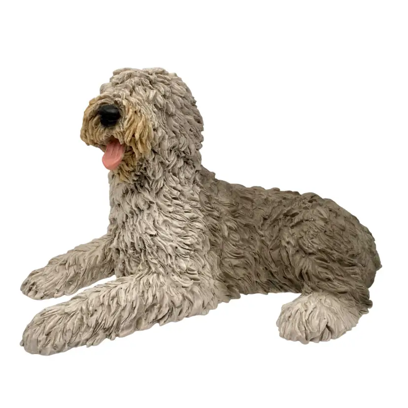 Vintage Castagna (Italy) Gray & White Large Old English Sheepdog, w/Sticker