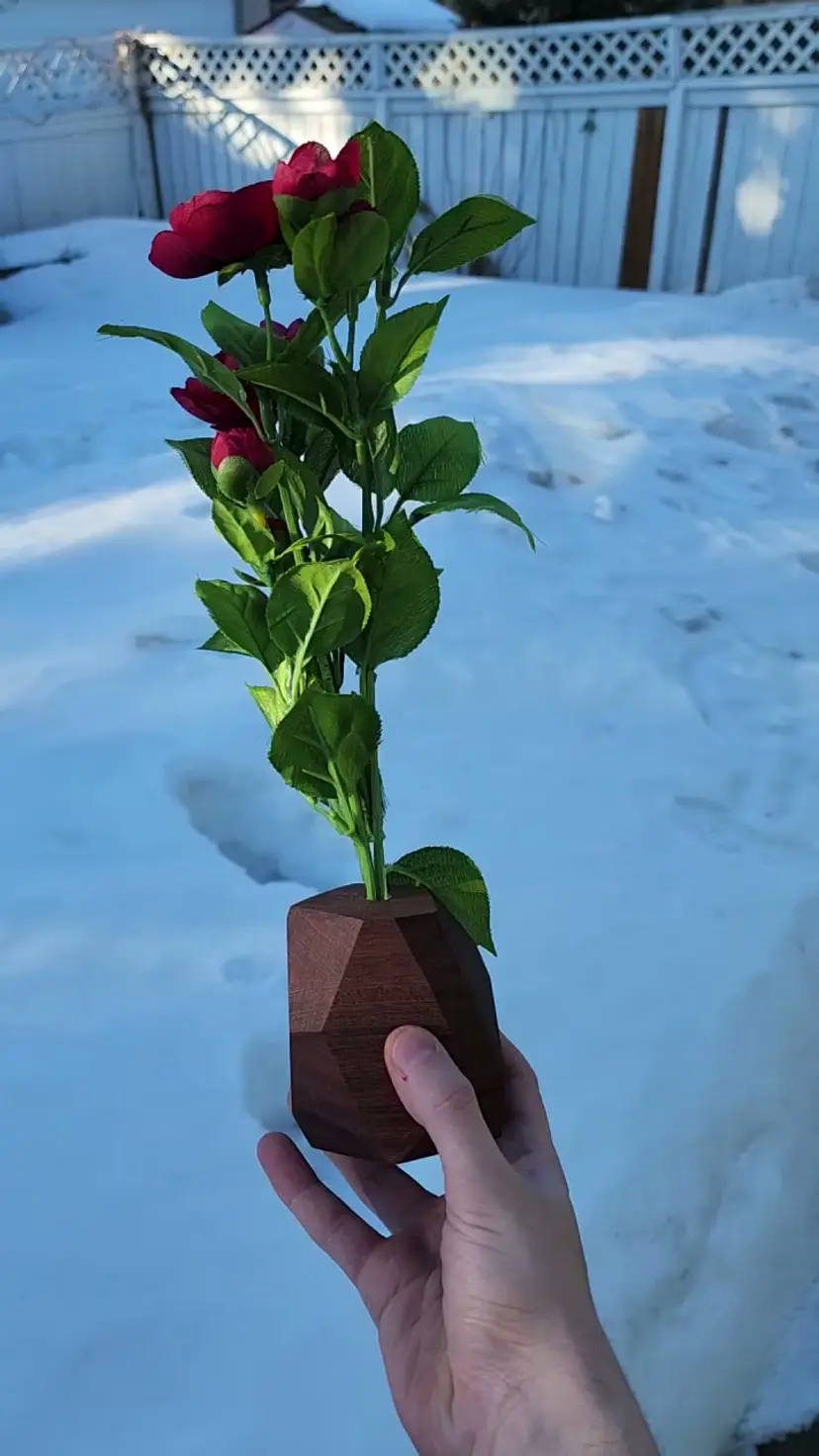 Random Angle Decorative Wooden Vases - Fake Plants