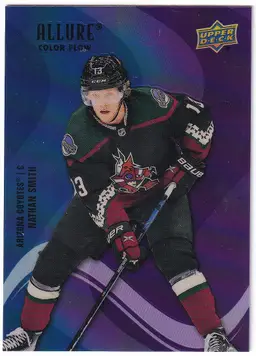 2022-23 Upper Deck Allure Color Flow Blue Purple #SF25 Nathan Smith Arizona Coyotes Hockey Card