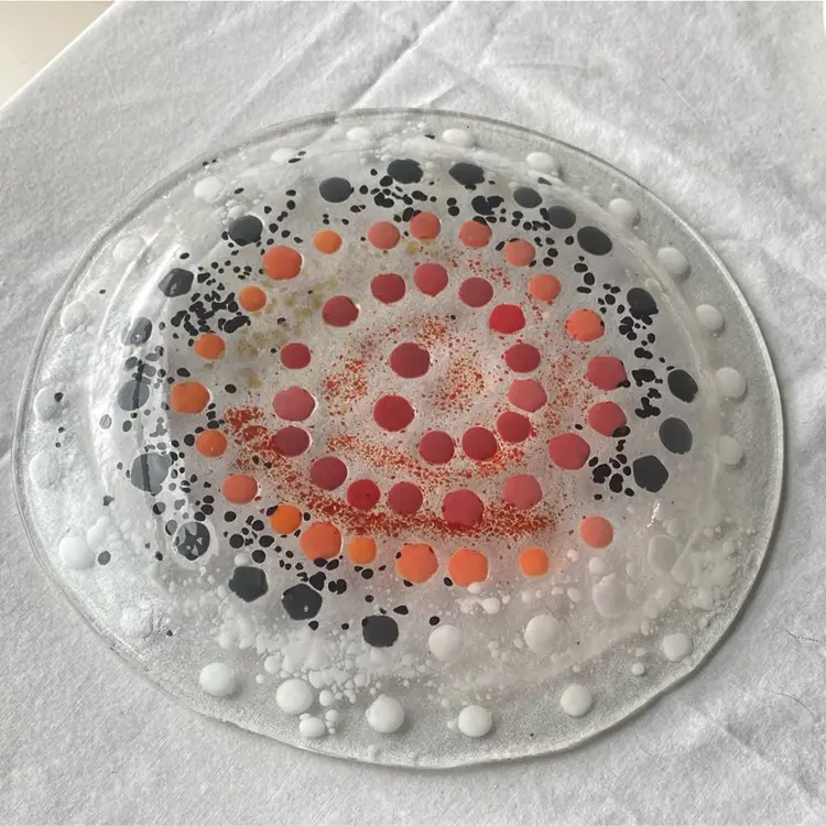 Fused Art Glass Colors Plate 9”