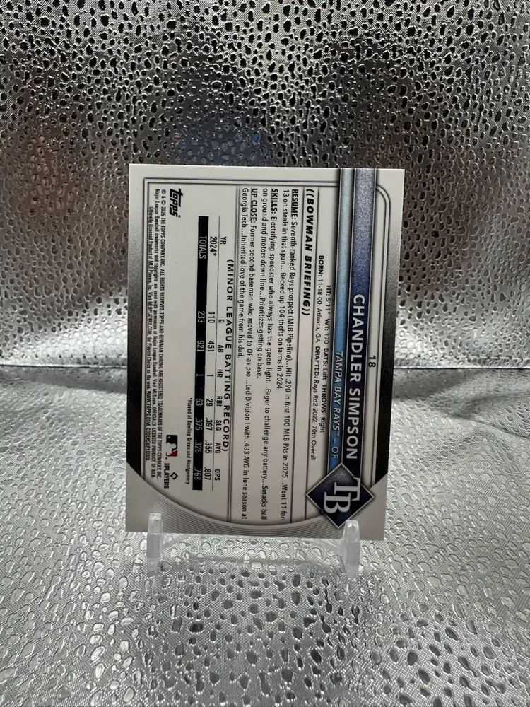 Chandler Simpson Tampa Bay Rays /150