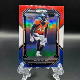 Nik Bonitto 2022 Prizm Red White & Blue RC Denver Broncos