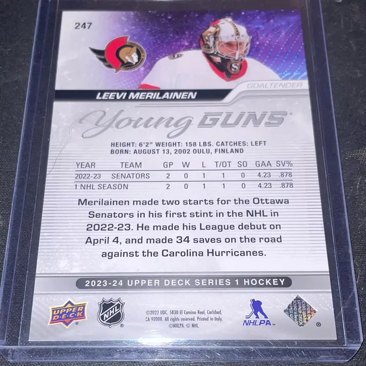 Leevi Merilainen Young Guns 2023-24 Series 1