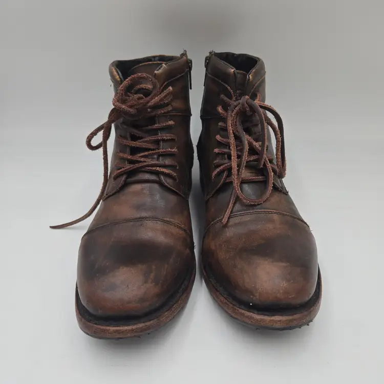 Freebird Distressed Combat Motorcycle Ace Brown Leather Boots Men's Sz 9