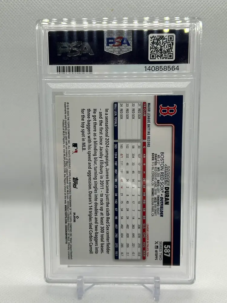 Jarren Duran 2025 Topps Series 2 Player Number Variation /16 PSA 8 Boston Red Sox