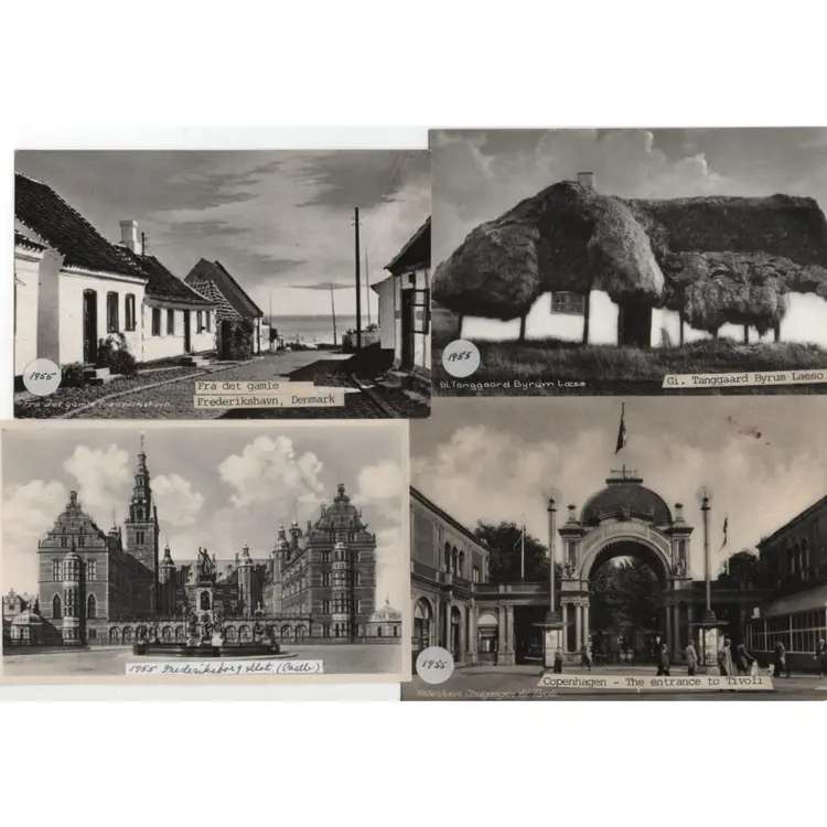Vintage Postcards Denmark Black And White Color Travel Europe Scandanavia