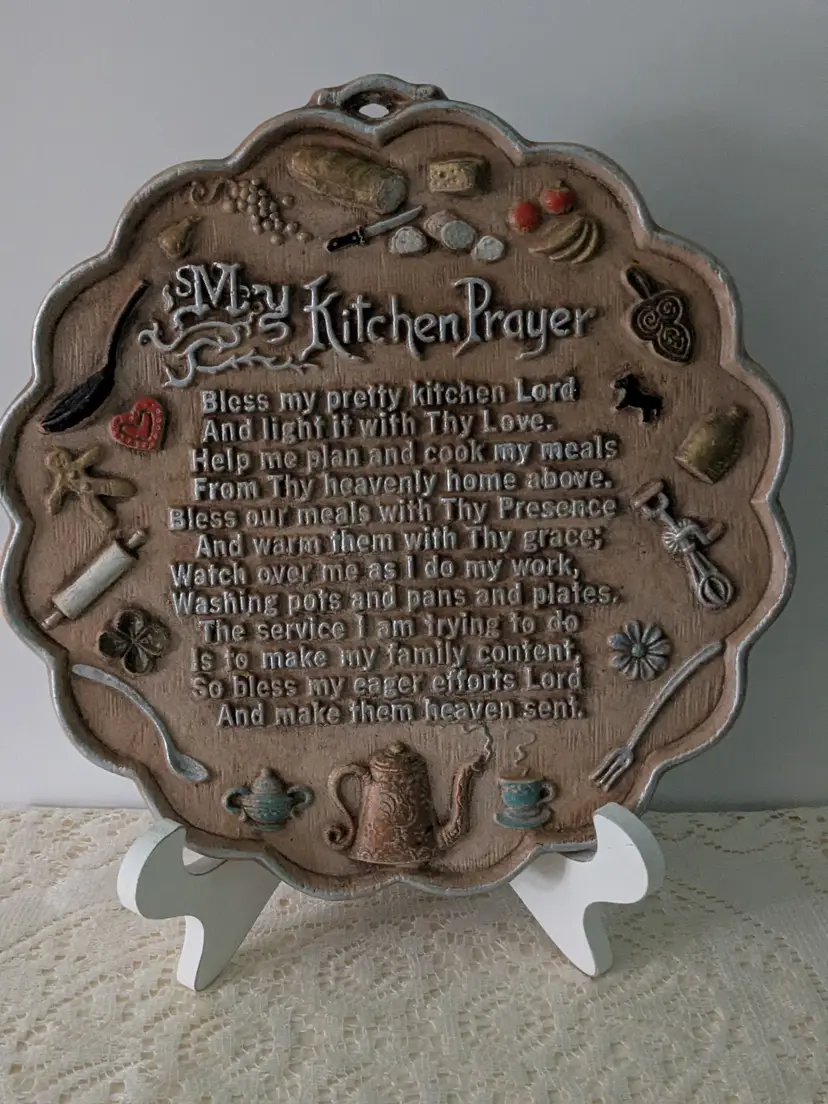Vintage Kitchen Prayer Plaque