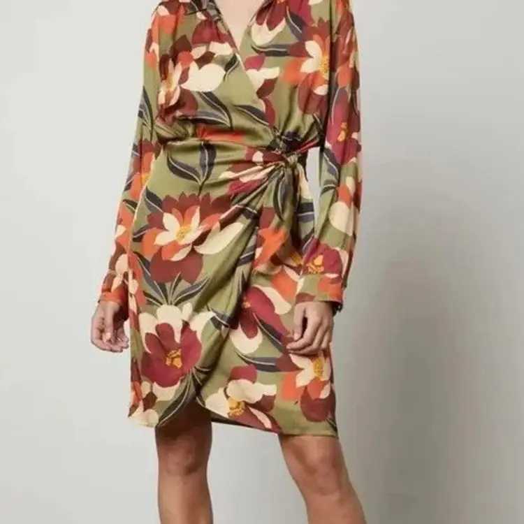 Velvet by Graham and Spencer | Velvet Janey Printed Satin Dress | NWOT | Medium