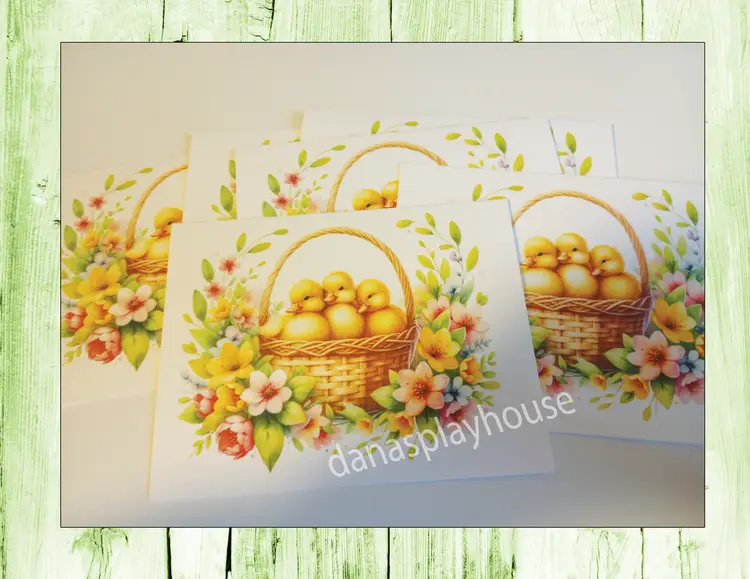 Easter Chicks Printed Folded A2 Cards, Notecards, Folded Cards, Easter Bunny Cards, bunnies,blank cards, bunny cards, animal cards