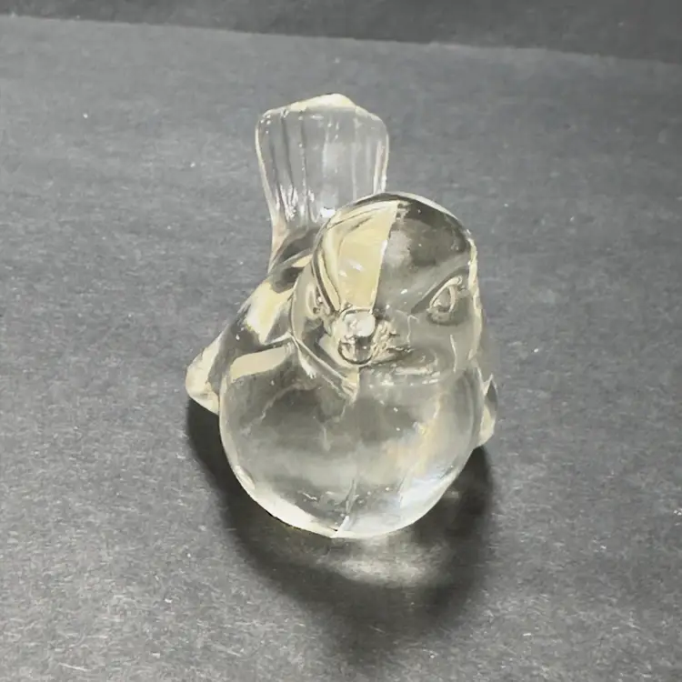 #1492 Vintage Fenton Clear Glass Bird Paperweight 2.75” Tall