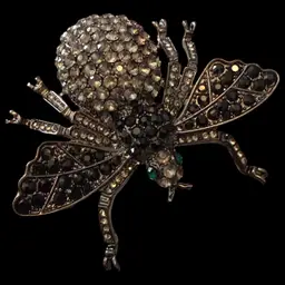 Rhinestone Fly Bug Brooch 2.5”