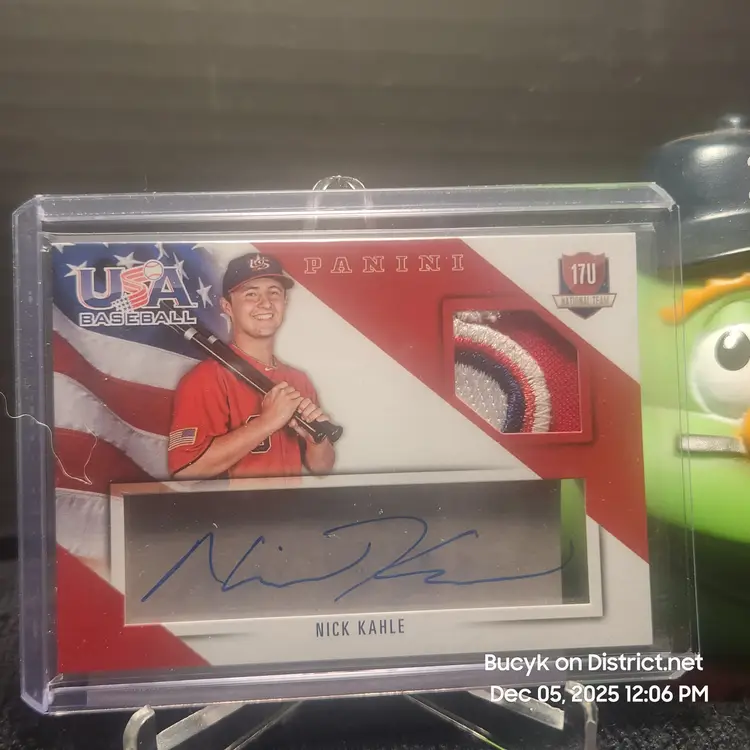 2015 Team USA Patch Auto - Nick Kahle Milwaukee Brewers 28/49