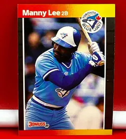 1989 Donruss Collector Baseball Trading Card Blue Jays Manny Lee #504