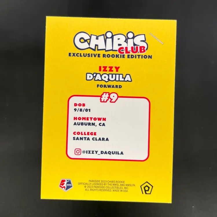 Izzy Daquila 2023 Parkside NWSL Chibi Club Exclusive Rookie Edition