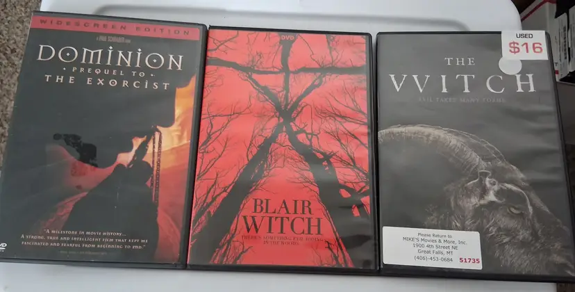 Horror DVD Collection: Dominion, Blair Witch, The Witch