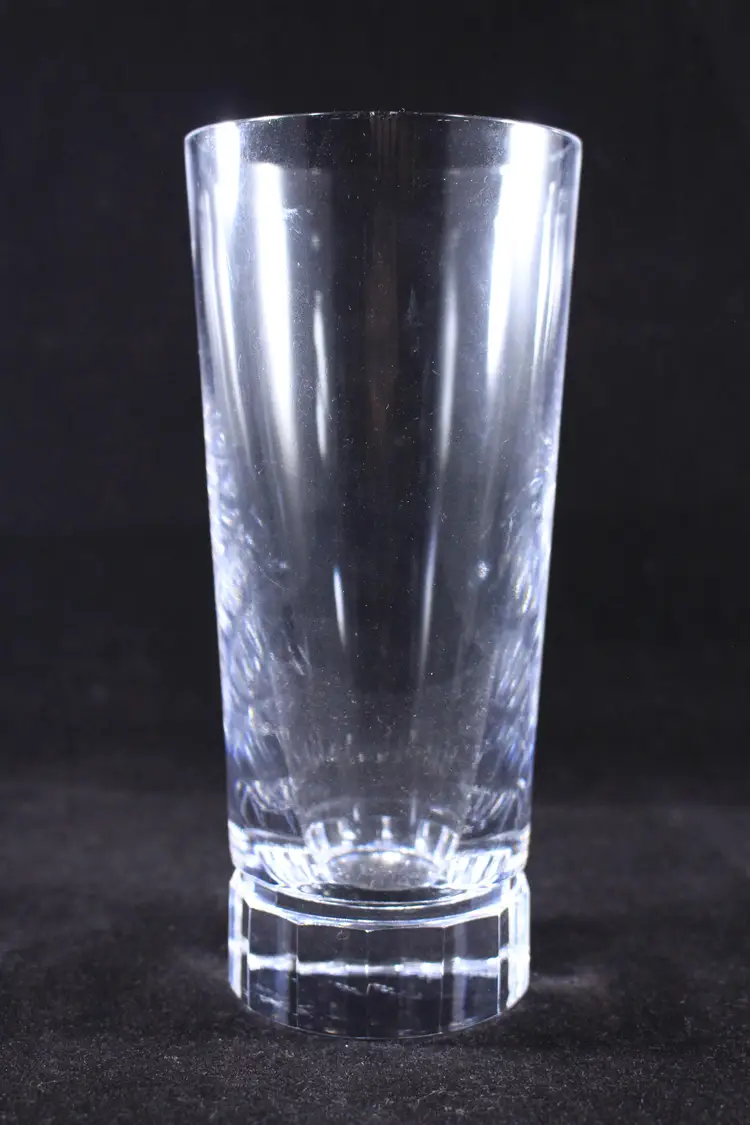 Ralph Lauren Faceted Bottom Highball Crystal Glass