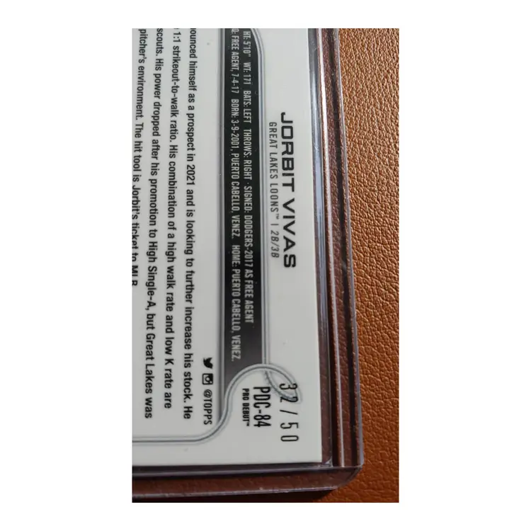 2022 Topps Pro Debut Jorbit Vivas Gold Chrome