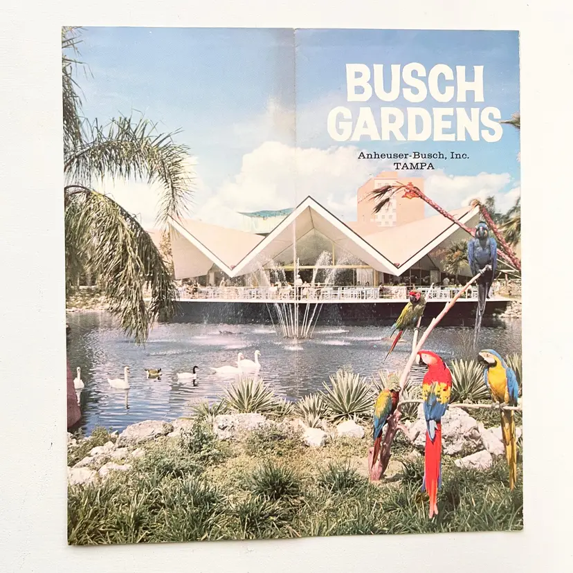 Busch Gardens Souvenir Brochure Anheuser Busch Brewery Tampa Florida 1960s 1970s
