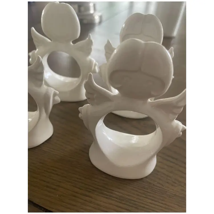 Vintage Ceramic Christmas Angel Napkin Rings