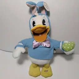 Disney Hallmark Donald Duck "Don't Pull My Ears" Animated Easter Bunny Plush