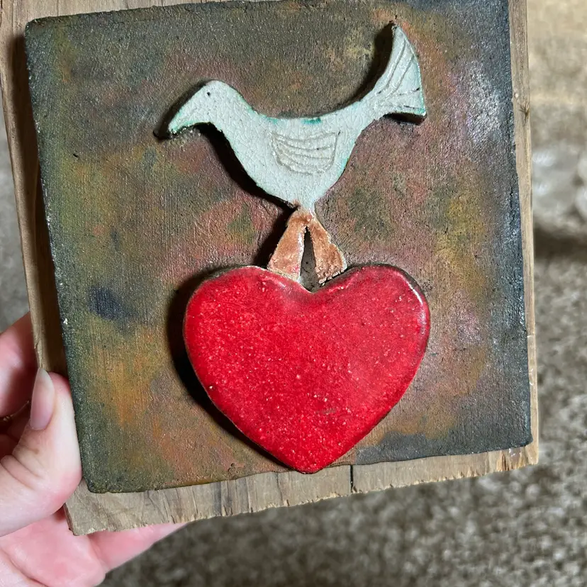 Pottery And Wood Art Hanging