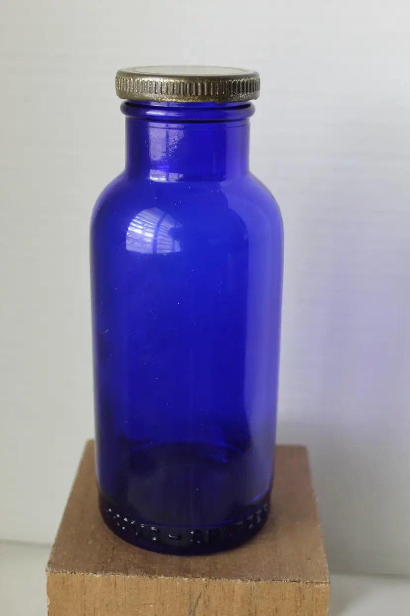 Vintage Emerson Drug Co. Cobalt Blue Bromo Seltzer Bottle 6.5 In Tall