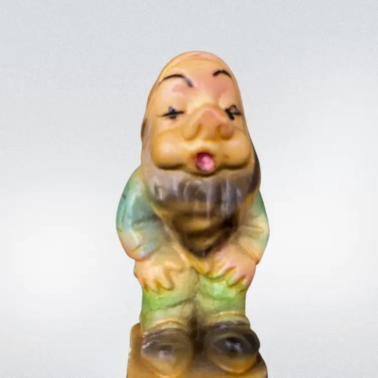 Vintage Snow White And The Seven Dwarfs Chalkware Figurine Set 8 Pieces, Italy