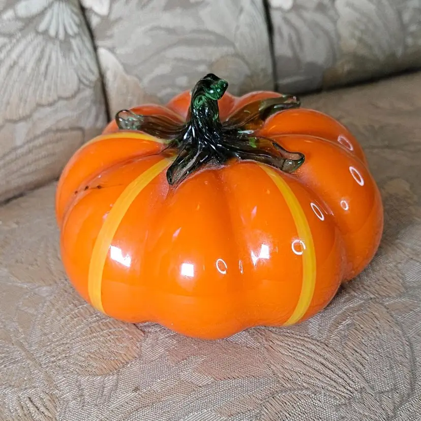 Glass Pumpkin Decor