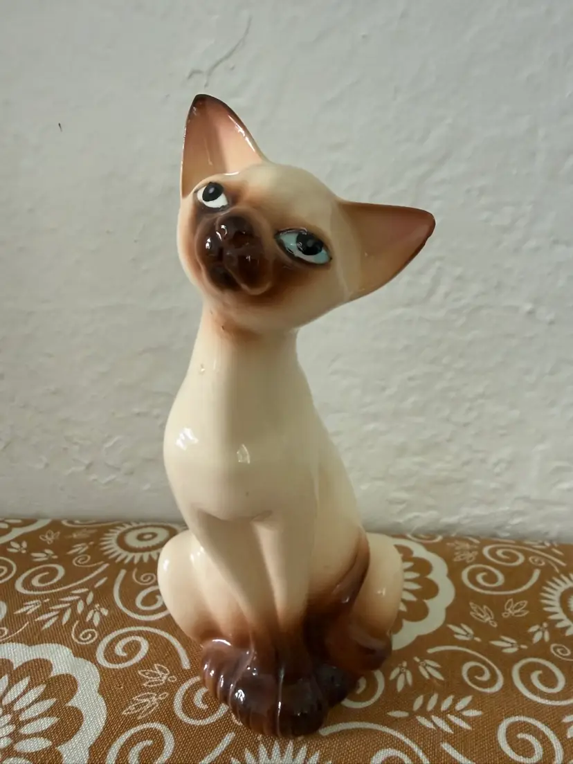 MCM Vintage Siamese Cat Figurine 7”