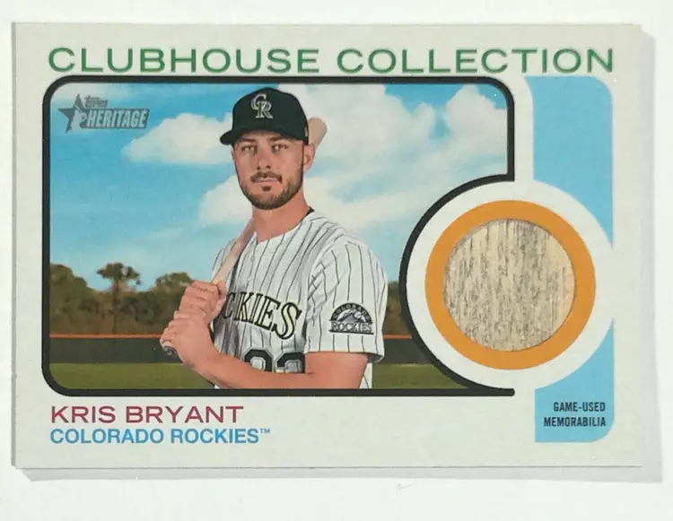 Topps 2022 CCR-KB HN Heritage Kris Bryant Colorado Rockies Game Used Relic Baseball