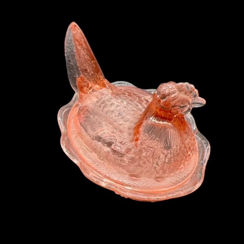 Fenton Pink Hen On Nest