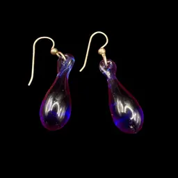 Artisan Colbalt Blue Glass Earrings