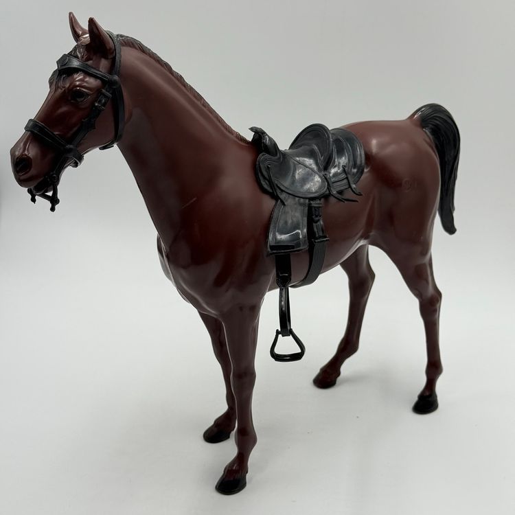 Marx Johnny West Best Of The West Thunderbolt Chocolate Brown Horse With Saddle