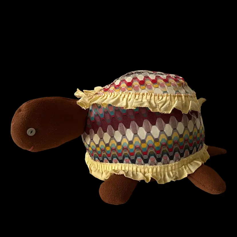 Vintage Handmade Stuffed Turtle Vintage Material