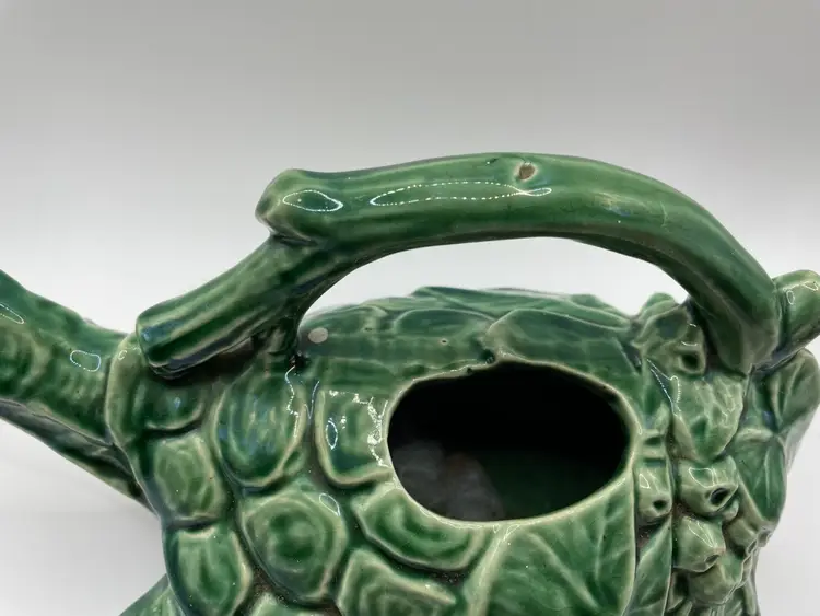 VTG McCoy Pottery Turtle Watering Pitcher Sprinkler Green Plz Read