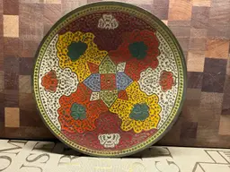 Brass Hand Painted Wall Hanging Plate