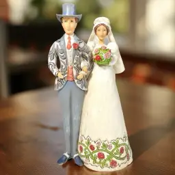 2006 Jim Shore Bride and Groom Figurine Cake Topper Heartwood Creek Wedding 7"