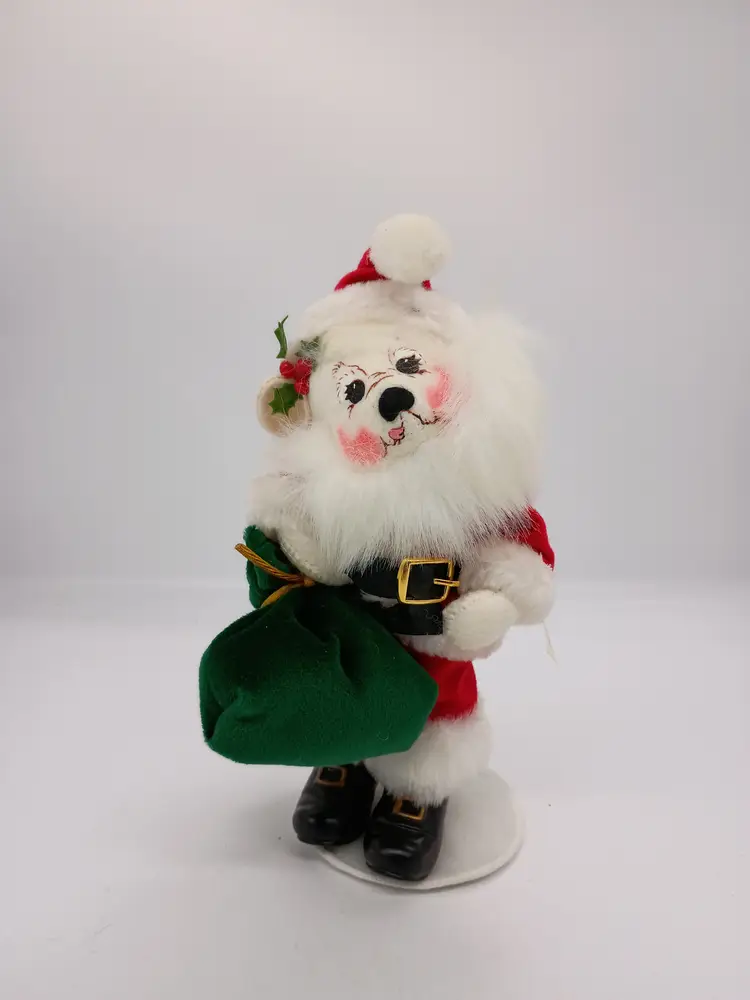 Annalee Christmas 2003 Mr. Santa  Polar Bear  with Toy Sack #632703  8”